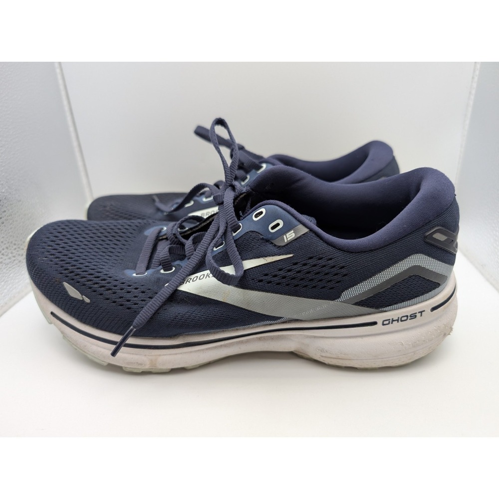 Brooks Womens Ghost 15 Running Shoes 10B Navy Athletic Walking